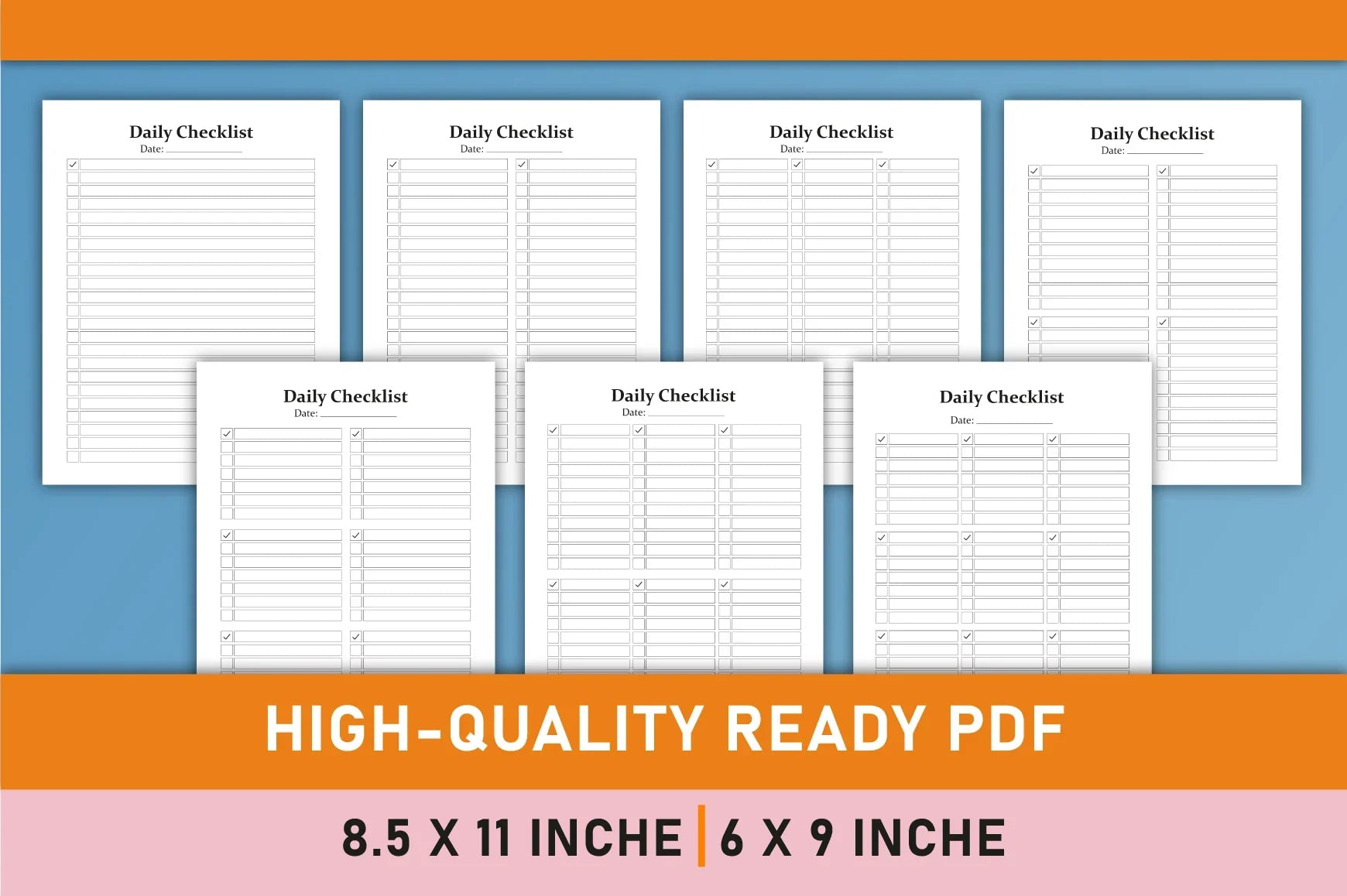 Daily Checklist Planner  Bundle - CraftNest - Digital Crafting and Art
