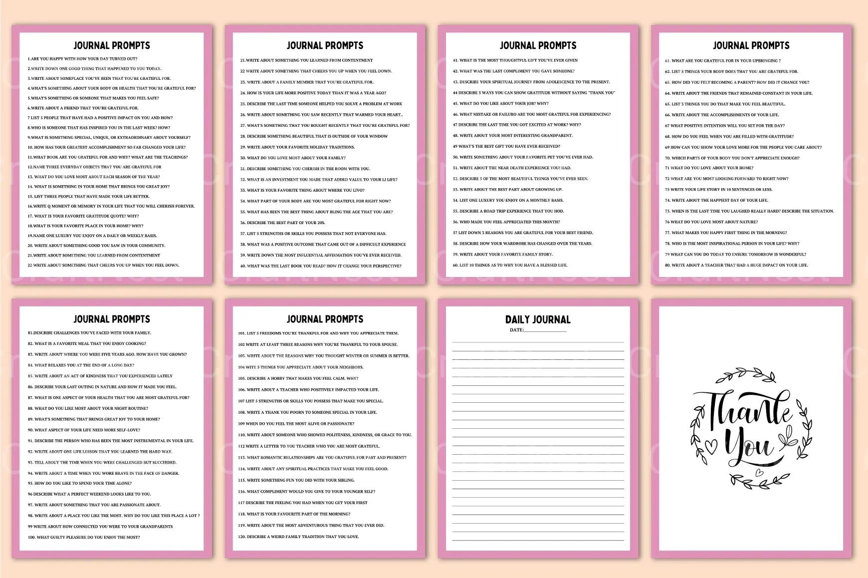 Gratitude Prompts for Daily Reflection - CraftNest - Digital Crafting and Art