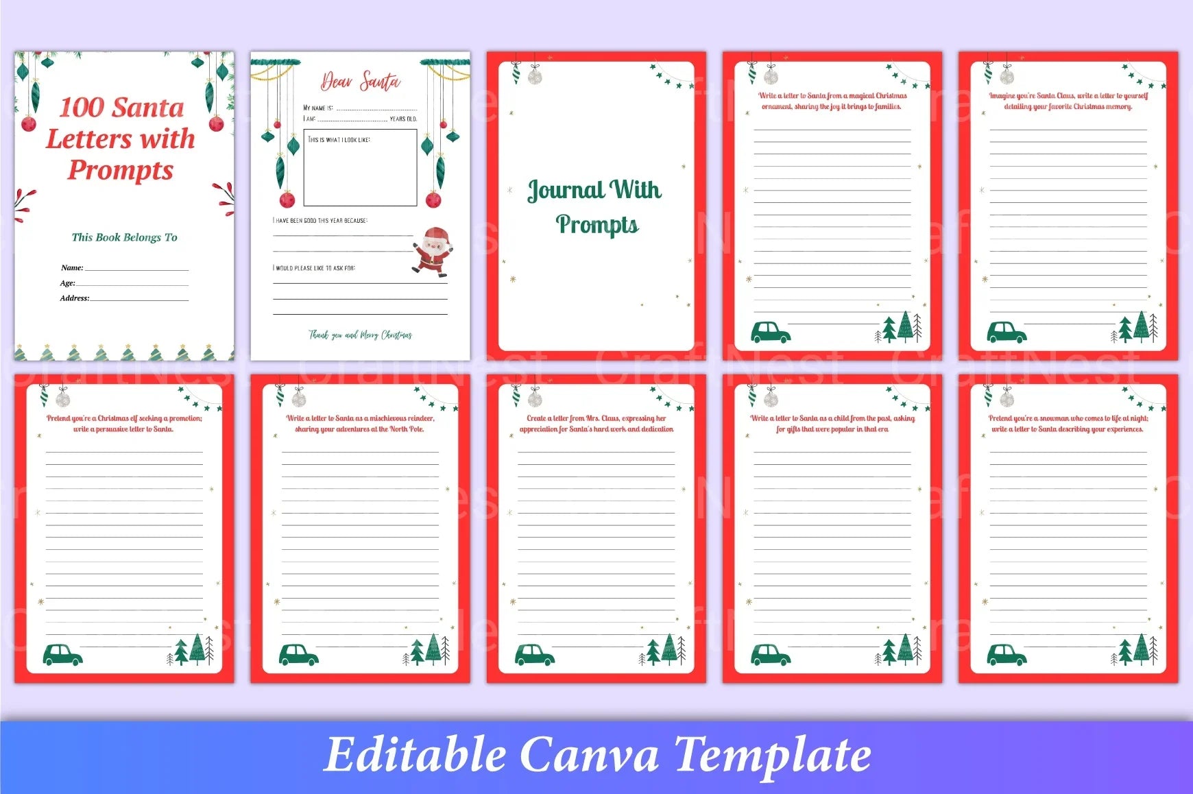 Letters to Santa with Writing Prompts - CraftNest - Digital Crafting and Art