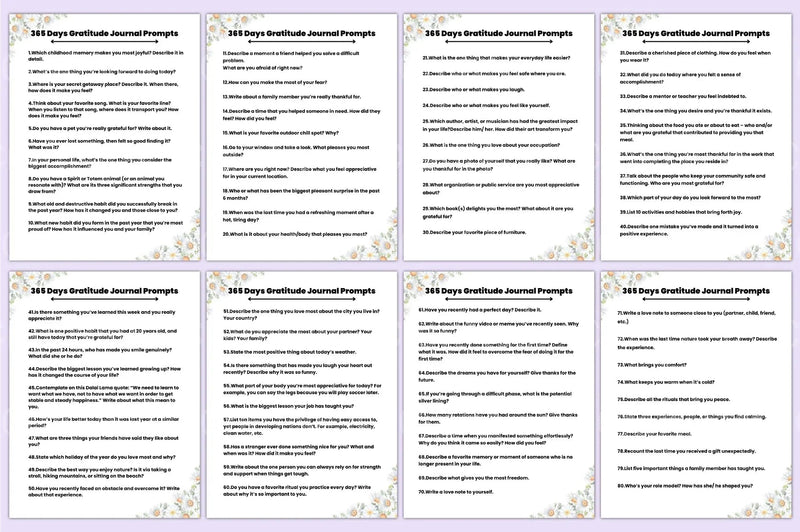 Daily Gratitude Prompts for Mindfulness - CraftNest - Digital Crafting and Art