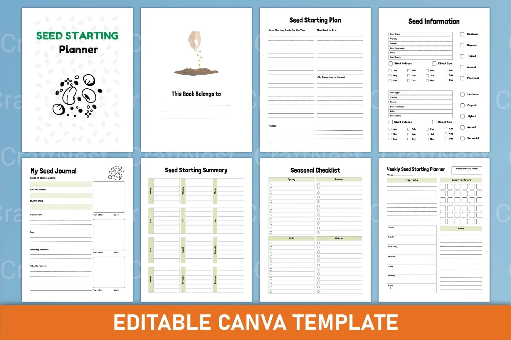 Seed Starting Planner Guide - CraftNest - Digital Crafting and Art