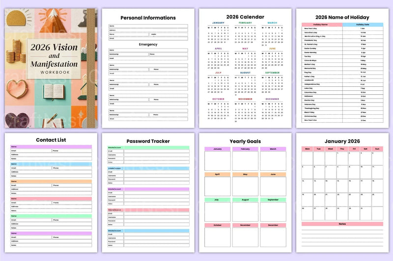 Vision Manifestation Workbook for Goal Setting and Success - CraftNest - Digital Crafting and Art