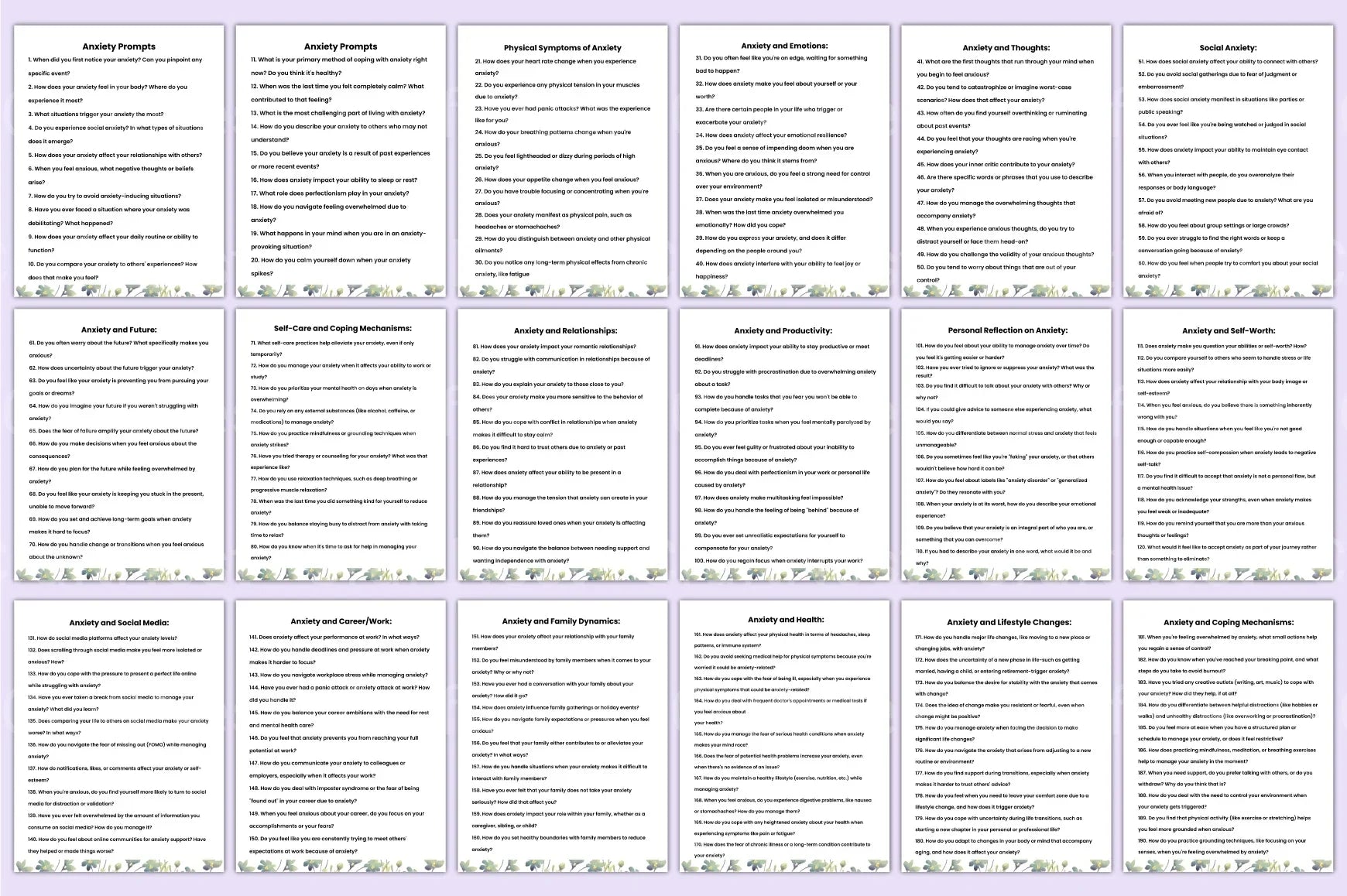 400 Deep Anxiety Prompts for Mindfulness - CraftNest - Digital Crafting and Art