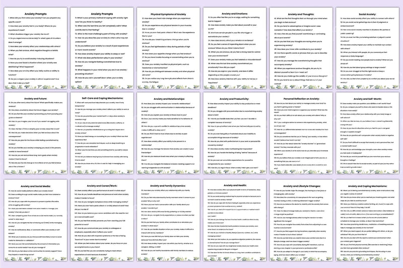 400 Deep Anxiety Prompts for Mindfulness - CraftNest - Digital Crafting and Art