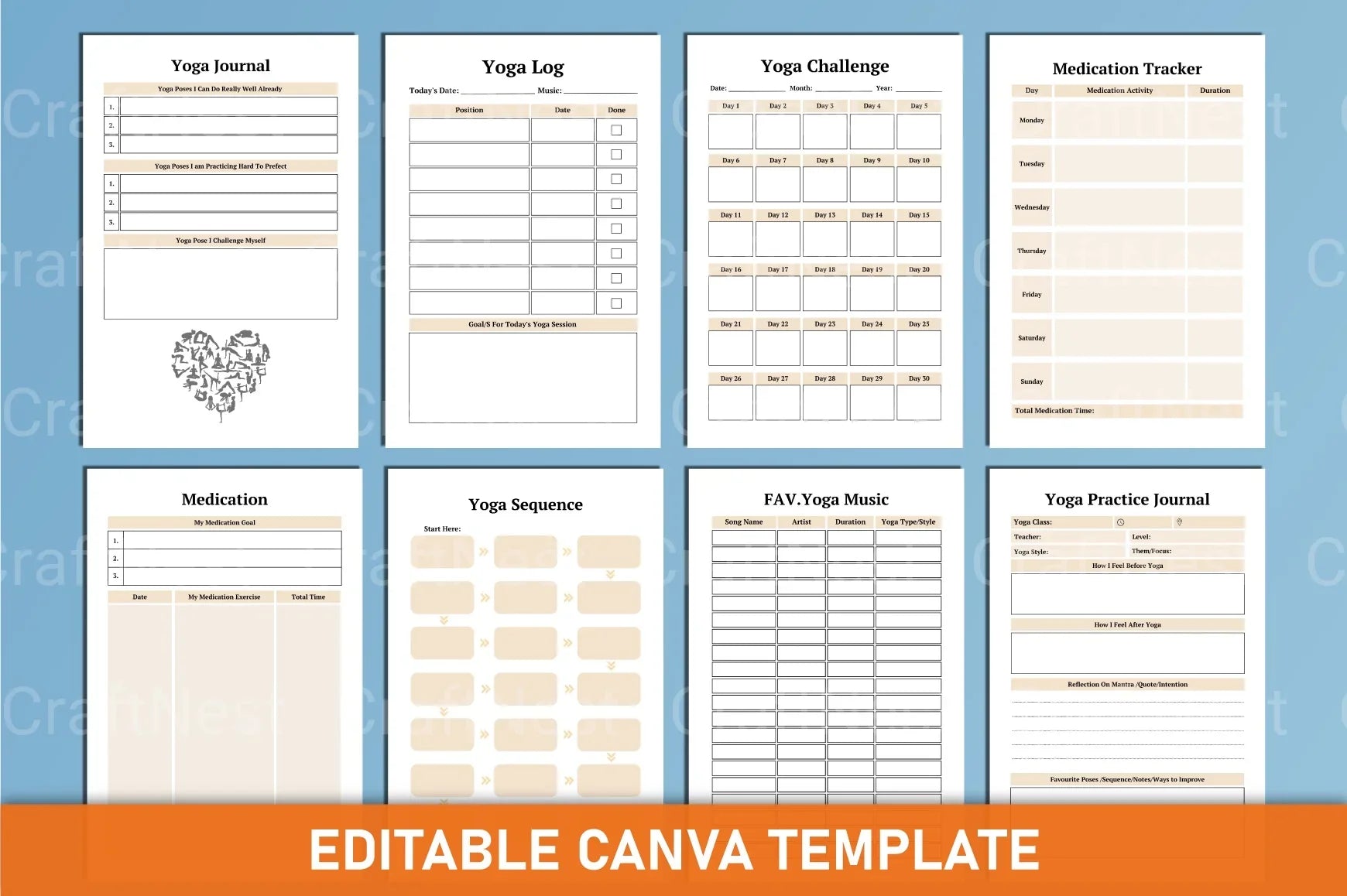 Yoga Canva Template for Design Inspiration - CraftNest - Digital Crafting and Art