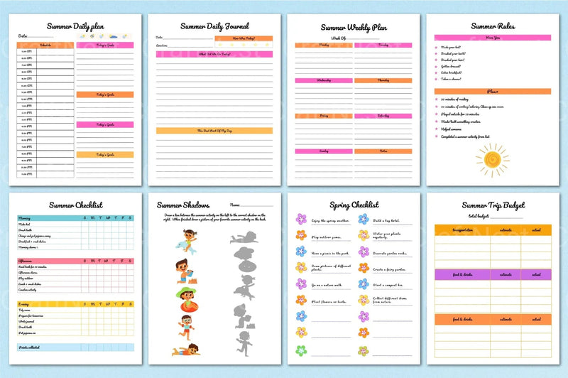 Summer Planner for Kids - CraftNest - Digital Crafting and Art
