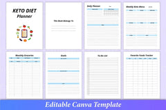 Keto Diet Planner Canva Interior - CraftNest - Digital Crafting and Art
