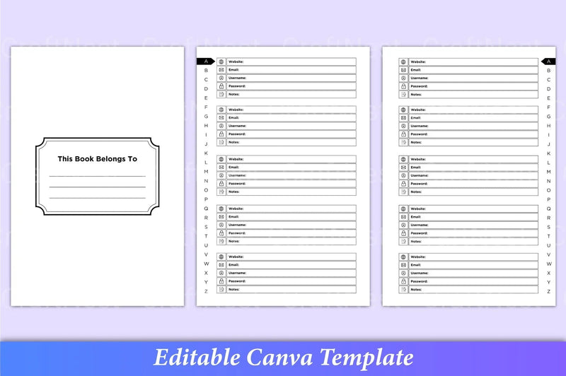 Password Book with Tabs for Easy Organization - CraftNest - Digital Crafting and Art