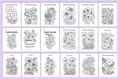 Flower Coloring Book for Relaxation - CraftNest - Digital Crafting and Art