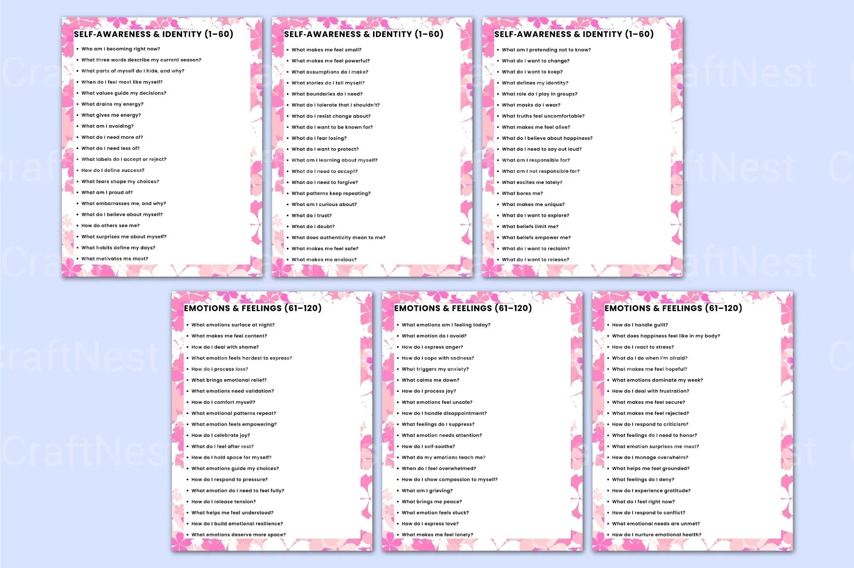 300 Self Reflection Prompts for Personal Growth - CraftNest - Digital Crafting and Art