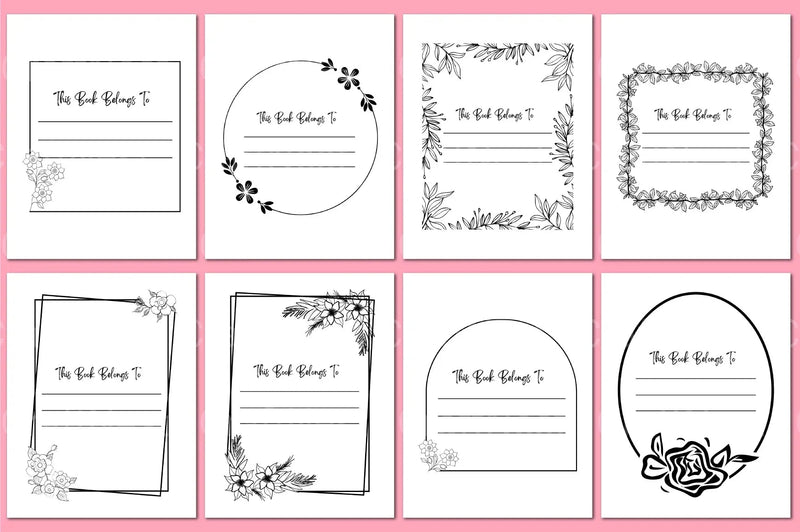 This Book Belongs To: Personalized Bookplate Design - CraftNest - Digital Crafting and Art