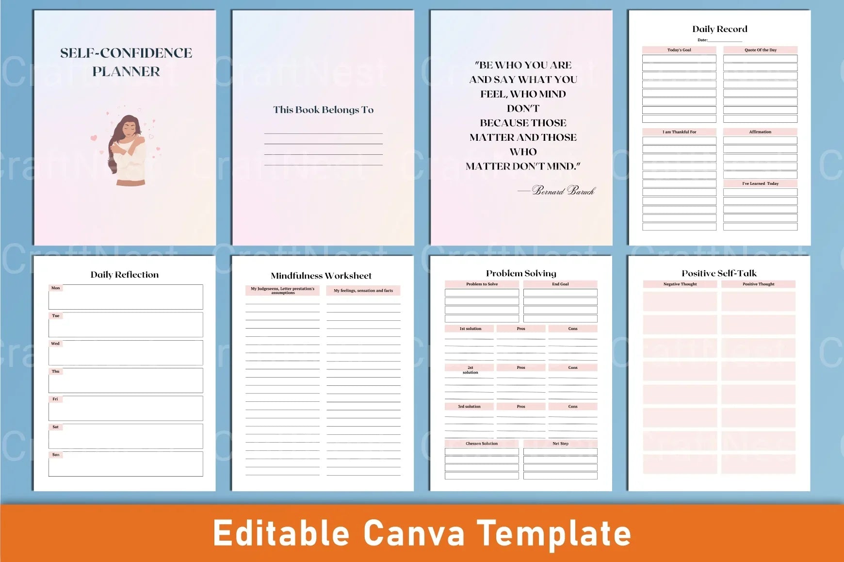 Self Confidence Planner for Personal Growth - CraftNest - Digital Crafting and Art