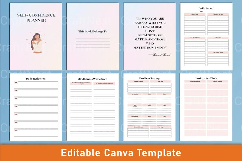 Self Confidence Planner for Personal Growth - CraftNest - Digital Crafting and Art