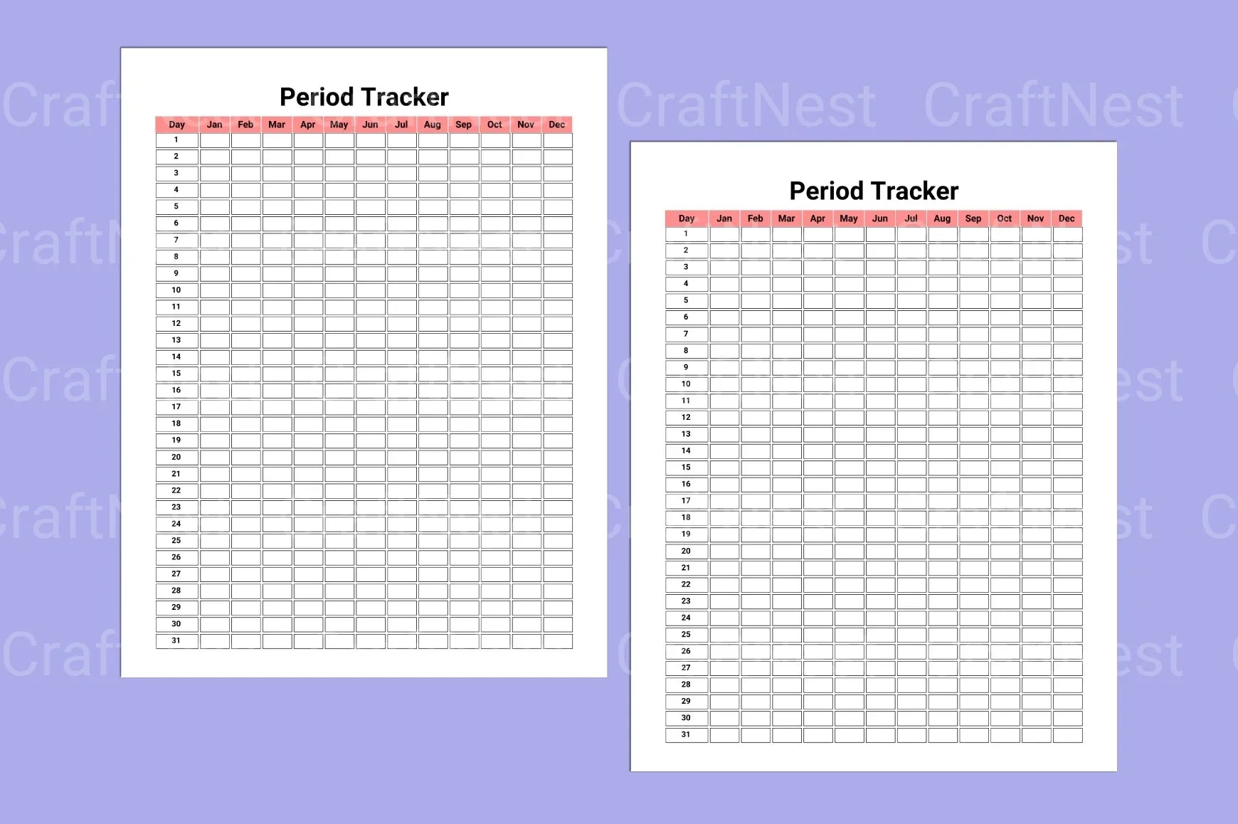 Days Period Tracker App - CraftNest - Digital Crafting and Art