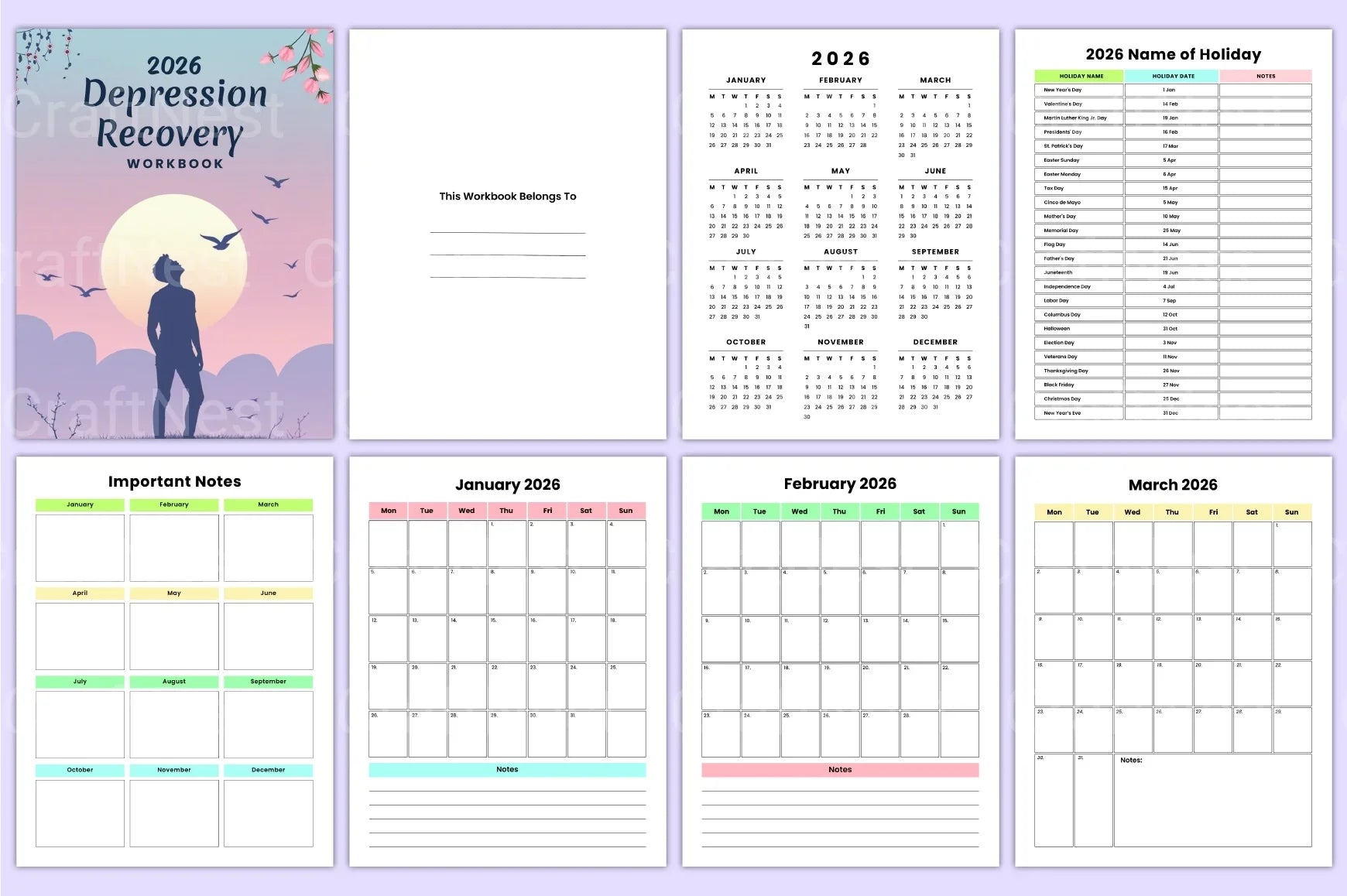 Depression Recovery Workbook - CraftNest - Digital Crafting and Art