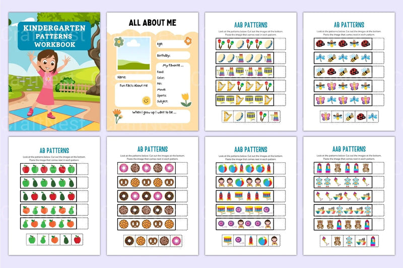 Kindergarten Pattern Workbook for Early Learning - CraftNest - Digital Crafting and Art