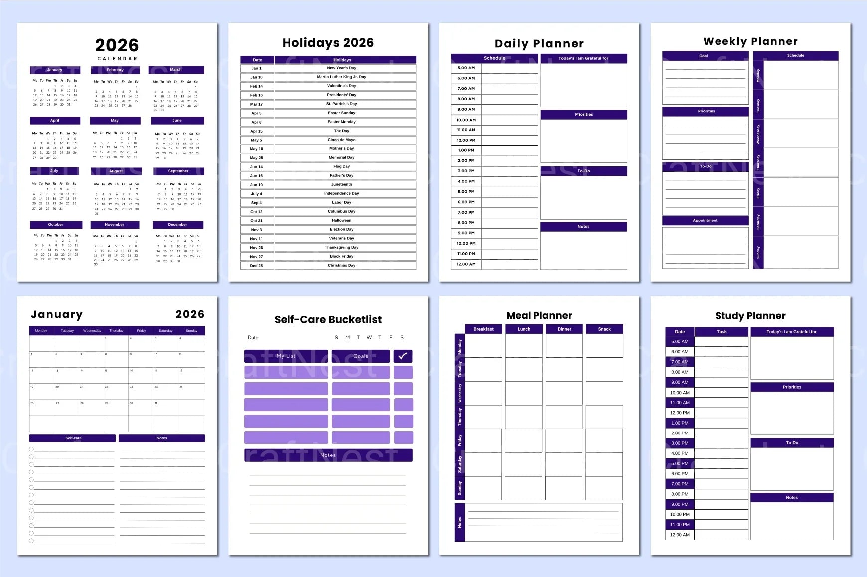 Wellbeing Clarity Workbook for Personal Growth - CraftNest - Digital Crafting and Art