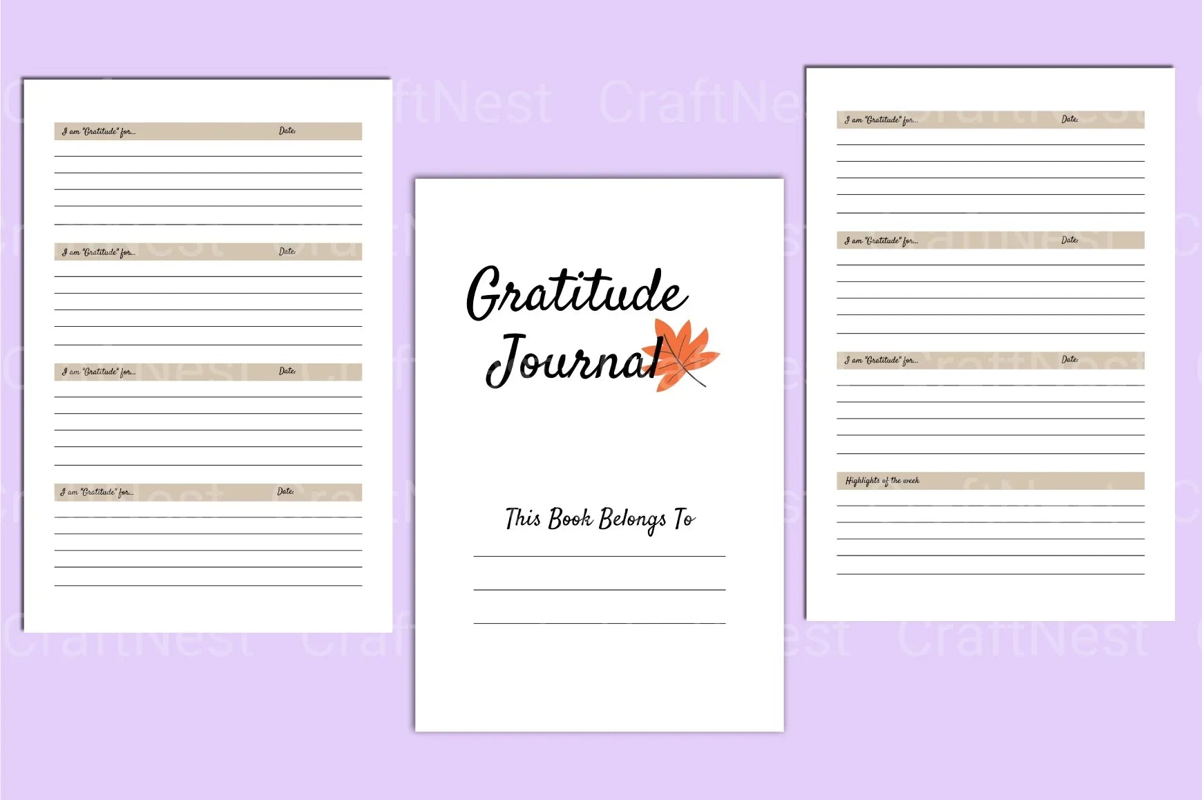 Gratitude Journal: 52-Week Guide - CraftNest - Digital Crafting and Art