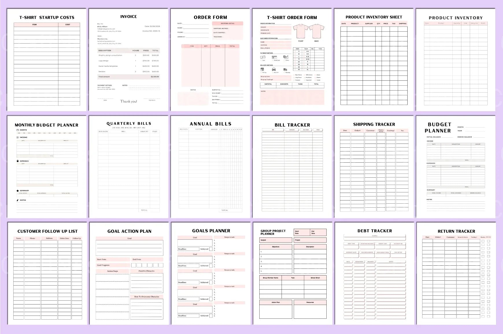 Shirt Business Planner Guide - CraftNest - Digital Crafting and Art