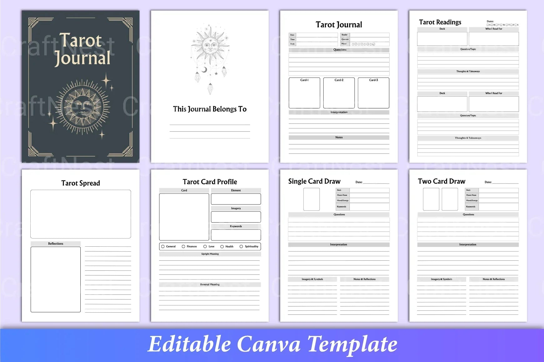 Tarot Canva Template for Creative Designs - CraftNest - Digital Crafting and Art
