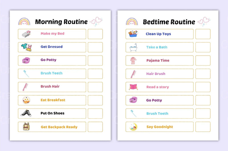 Kids Routine Chart for Daily Activities - CraftNest - Digital Crafting and Art