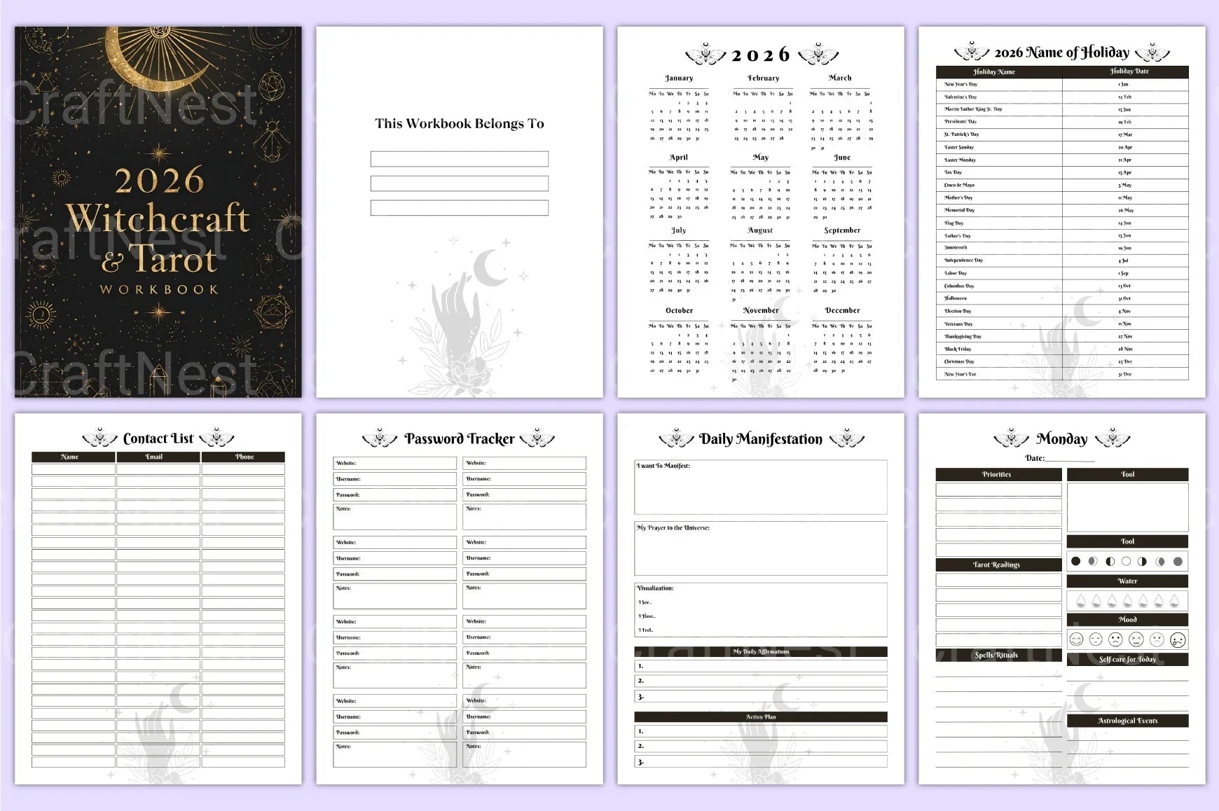 Witchcraft Tarot Workbook Guide - CraftNest - Digital Crafting and Art