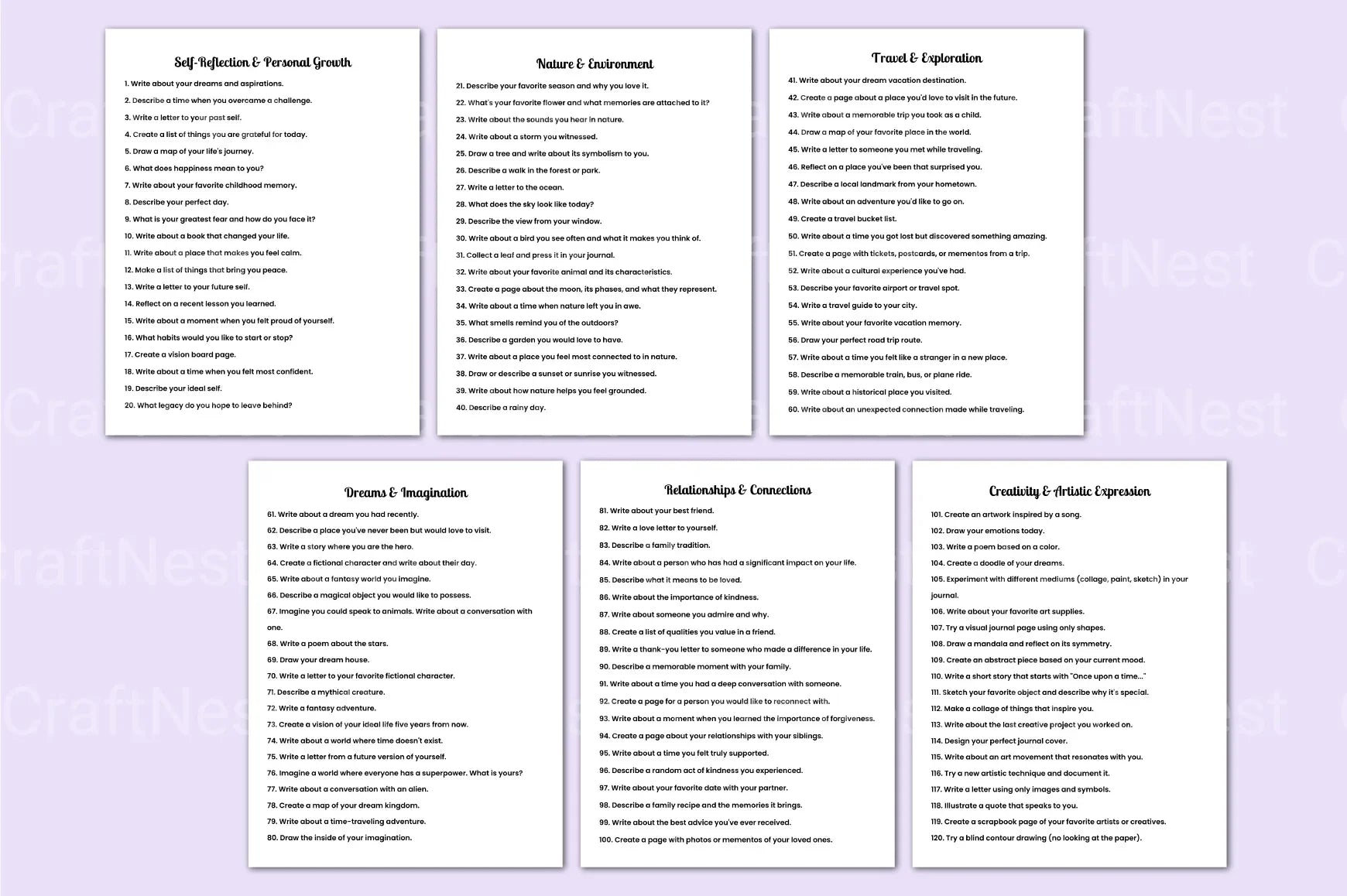 300 Creative Prompts for Inspiration - CraftNest - Digital Crafting and Art
