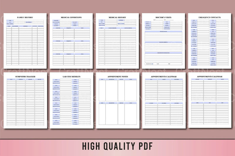 Medical Planner Template - CraftNest - Digital Crafting and Art