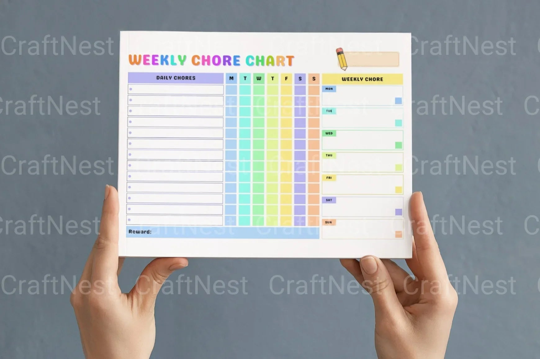 Weekly Chore Chart for Kids - CraftNest - Digital Crafting and Art