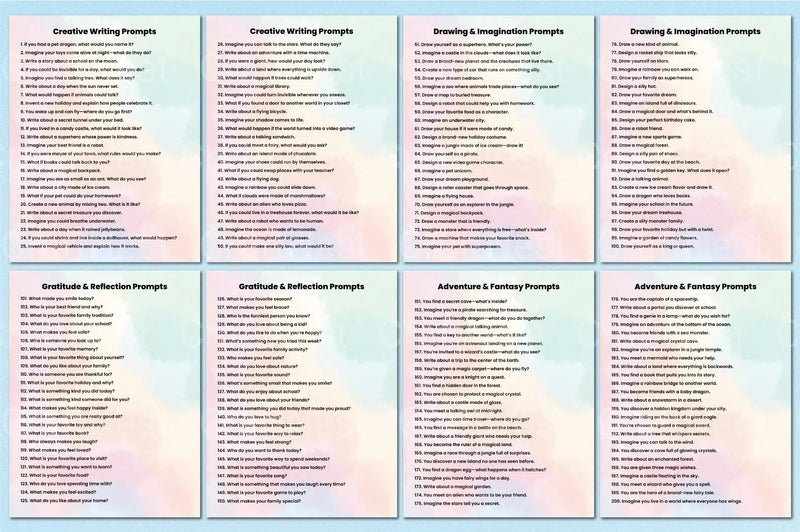 500 Engaging Prompts for Children - CraftNest - Digital Crafting and Art
