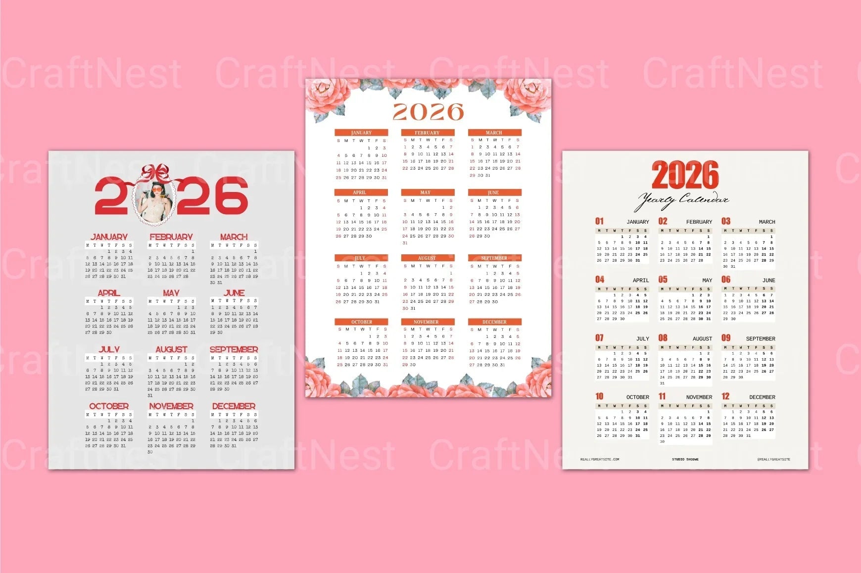 2024 Calendar Template - CraftNest - Digital Crafting and Art