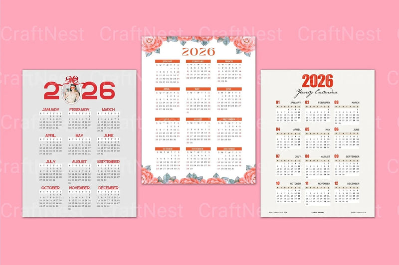 2024 Calendar Template - CraftNest - Digital Crafting and Art