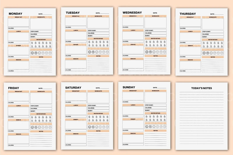 Day Food Diary: Track Your Meals and Nutrition - CraftNest - Digital Crafting and Art
