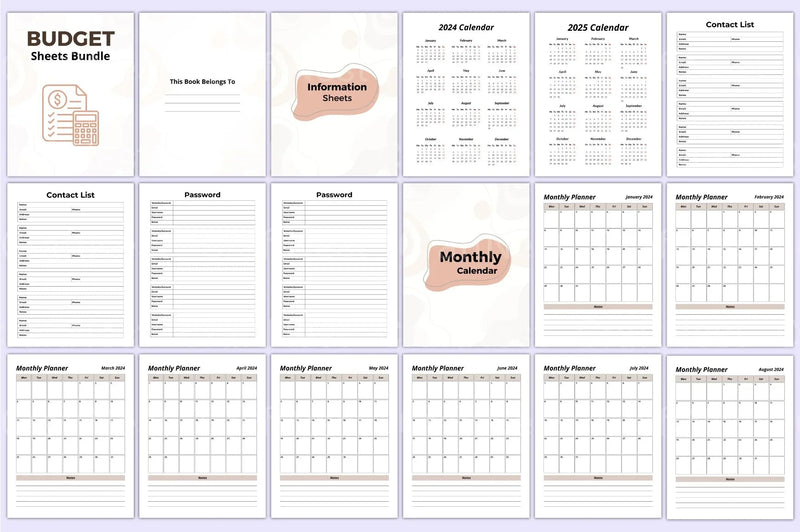 Mega Budget Sheets for Effective Financial Planning - CraftNest - Digital Crafting and Art