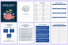 Mental Health Planner for Wellness and Self-Care - CraftNest - Digital Crafting and Art