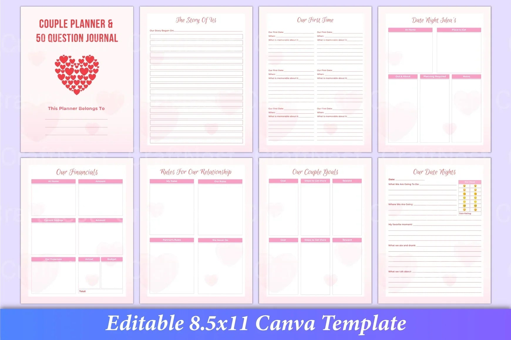 50 Questions for Couples: Relationship Planner - CraftNest - Digital Crafting and Art