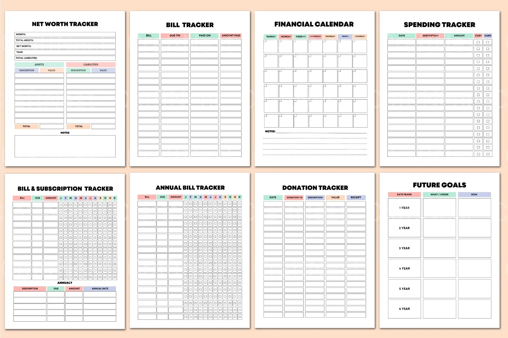 Rainbow Budget Planner for Effective Financial Management - CraftNest - Digital Crafting and Art