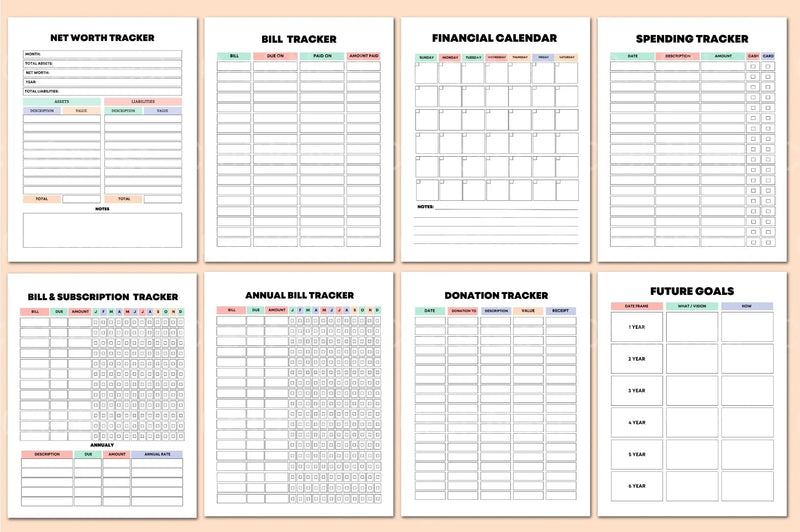 Rainbow Budget Planner for Effective Financial Management - CraftNest - Digital Crafting and Art