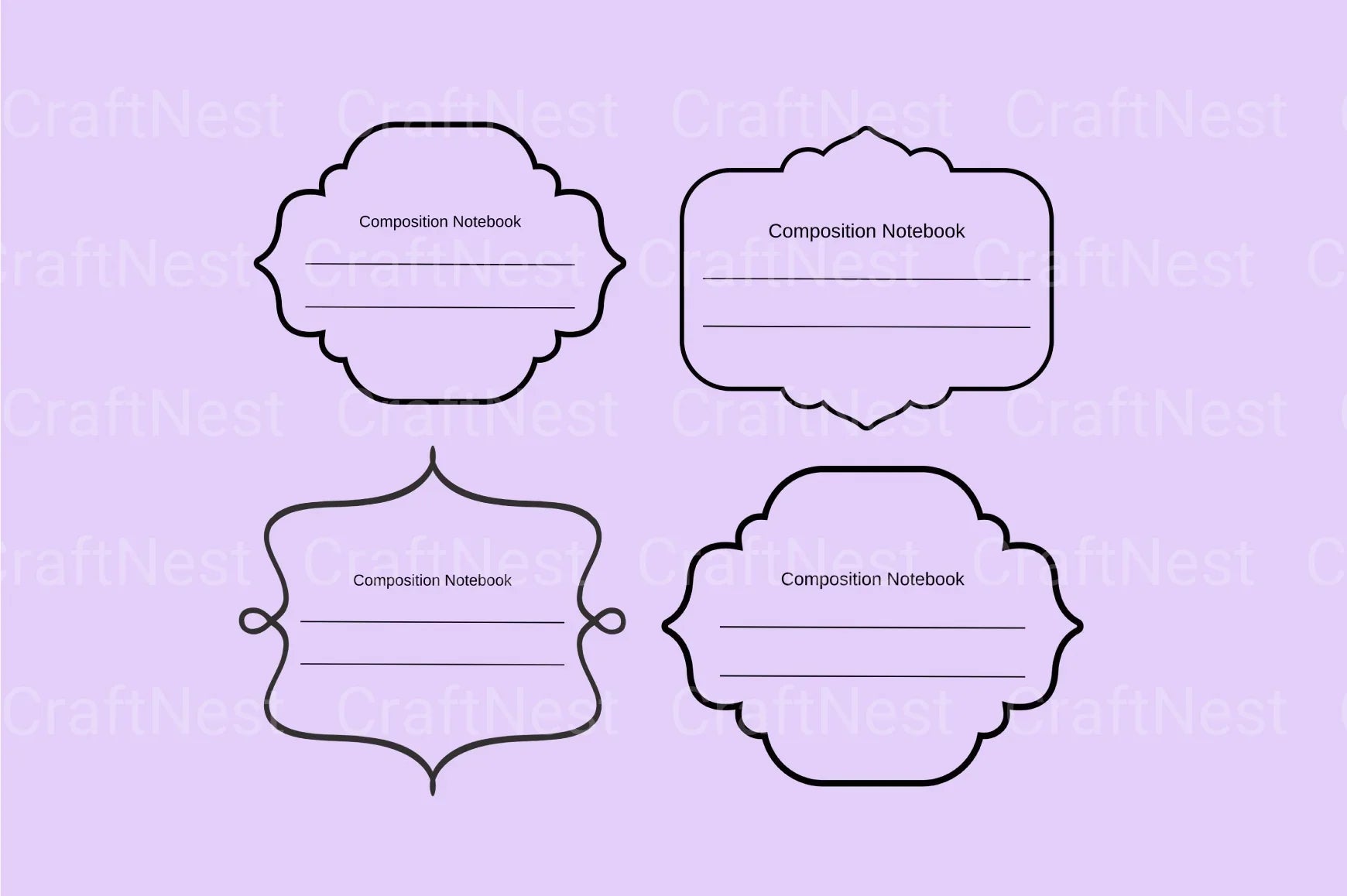 Customizable Composition Notebook Labels - CraftNest - Digital Crafting and Art