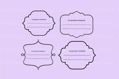 Customizable Composition Notebook Labels - CraftNest - Digital Crafting and Art