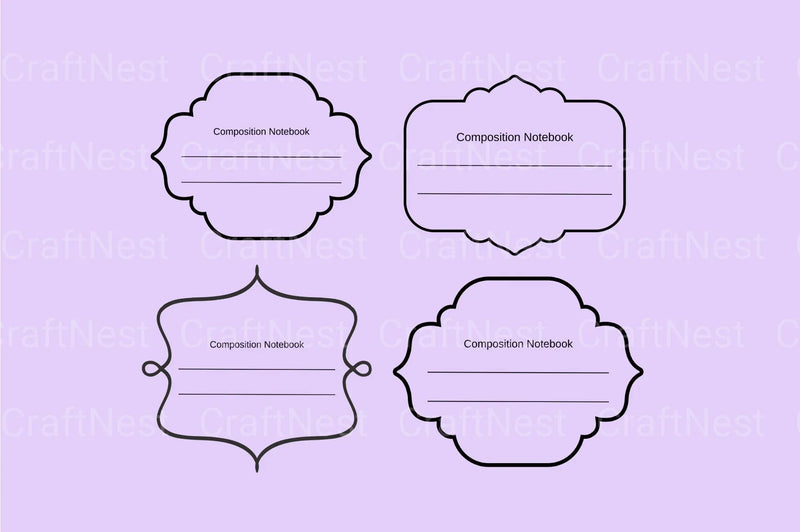 Customizable Composition Notebook Labels - CraftNest - Digital Crafting and Art