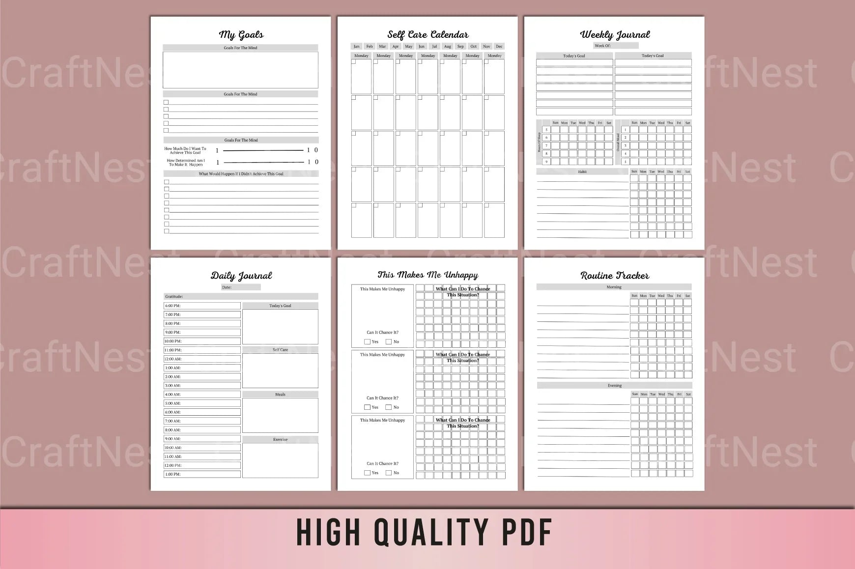 Weight Loss Self-Care Planner - CraftNest - Digital Crafting and Art