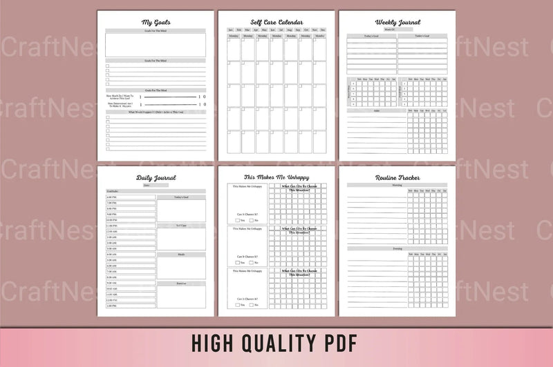 Weight Loss Self-Care Planner - CraftNest - Digital Crafting and Art