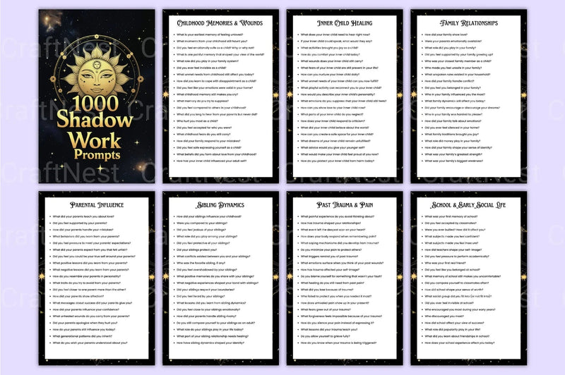 Shadow Work Prompts for Personal Growth - CraftNest - Digital Crafting and Art