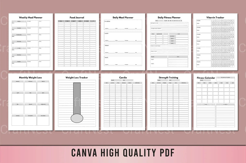 Health & Wellness Planner - CraftNest - Digital Crafting and Art