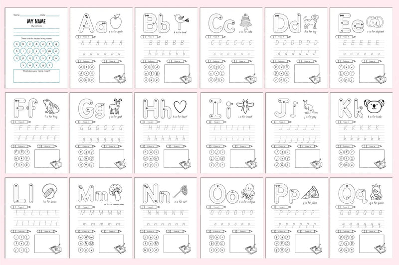 Preschool Alphabet Workbook for Early Learning - CraftNest - Digital Crafting and Art
