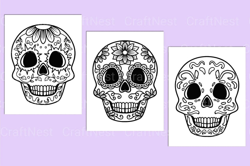Sugar Skull Coloring Page - CraftNest - Digital Crafting and Art