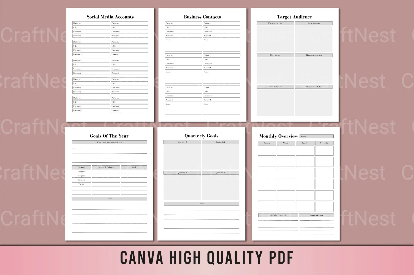 52-Week Social Media Post Planner - CraftNest - Digital Crafting and Art