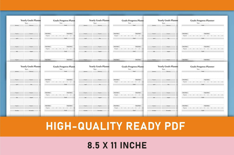 Yearly Goals Planner  Bundle - CraftNest - Digital Crafting and Art