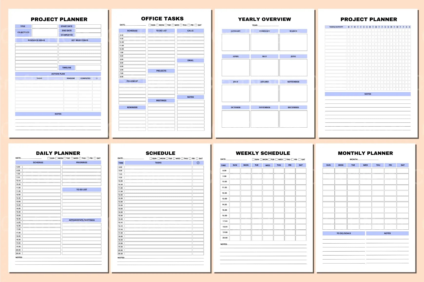 Office Tasks Planner - CraftNest - Digital Crafting and Art
